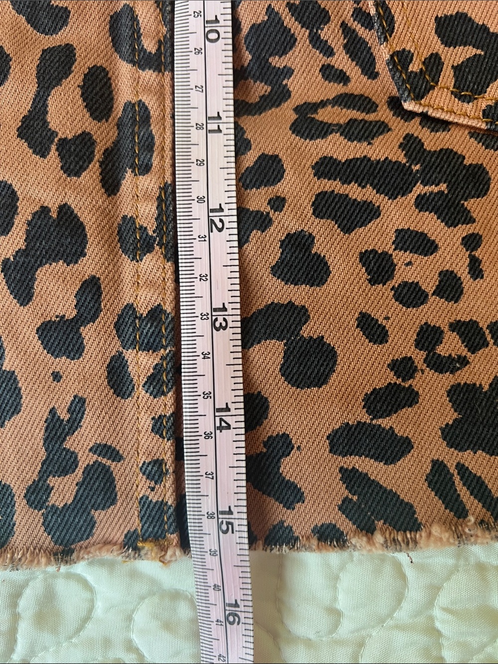 We The Free Brown & Black Leopard Zip-Front Mini Skirt 15 inches waist and 15 in - Picture 6 of 8